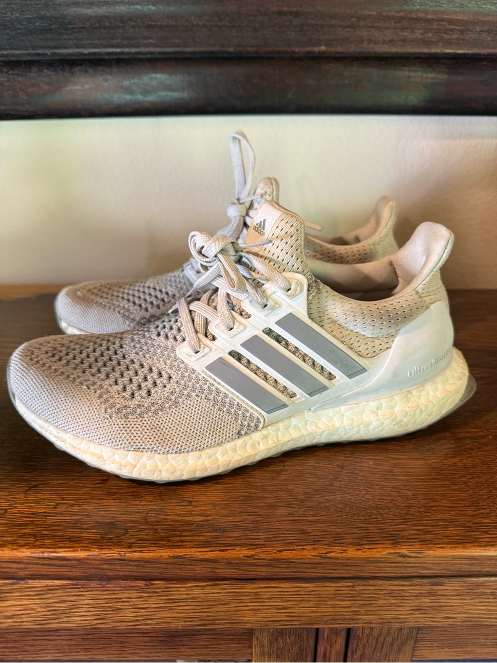 adidas Neutral Beige Knit Running Sneakers